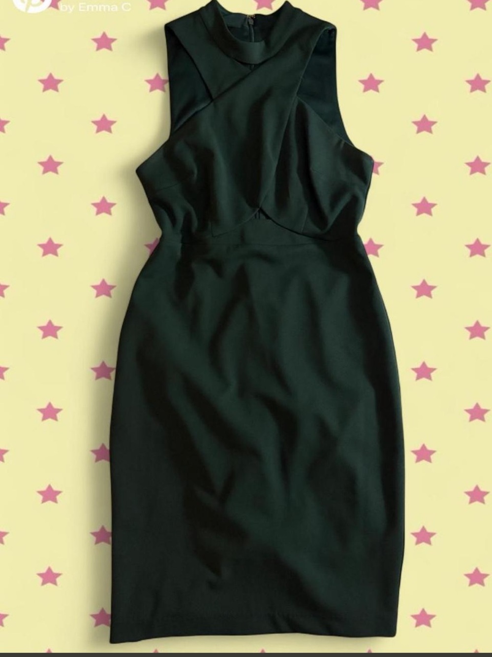 Guess Sleeveless Dark Green Midi Dress